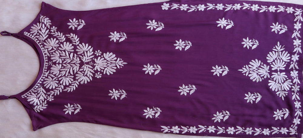 SAMA PURPLE SLEEVLESS RAYON KURTA (Copy)