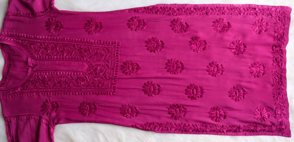 ZEENAT DEEP PINK KURTA PANT SET