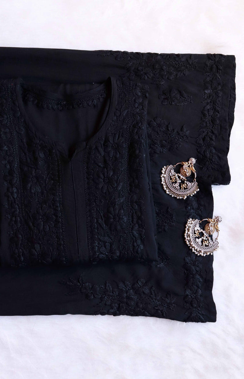 RUHANA BLACK KURTA PANT SET