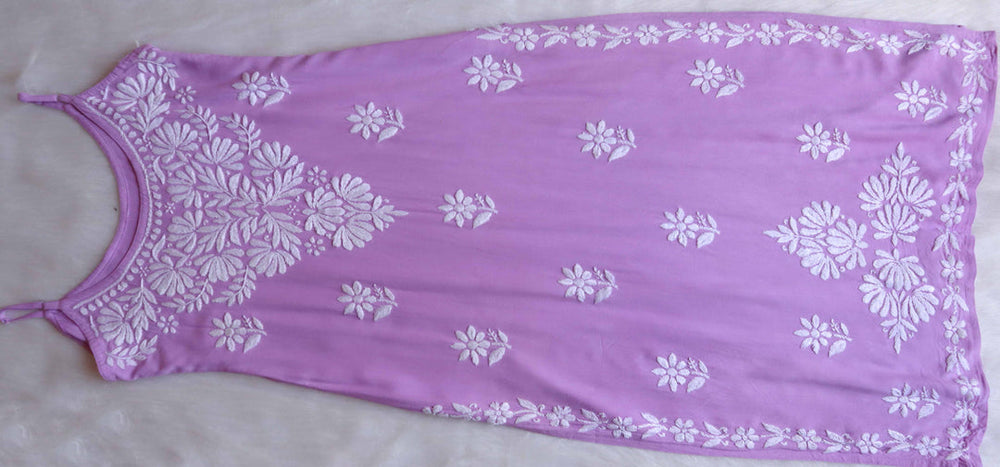 SAMA LAVENDER SLEEVLESS RAYON KURTA