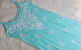 SAMA MINT GREEN SLEEVLESS RAYON KURTA