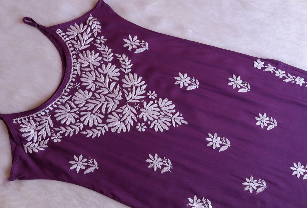 SAMA PURPLE SLEEVLESS RAYON KURTA (Copy)