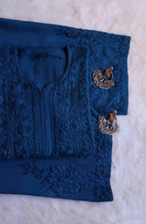 RUHANA ROYAL BLUE KURTA PANT SET