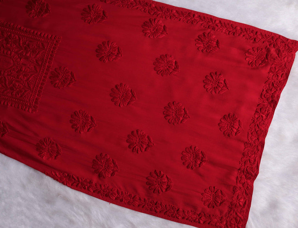 ZEENAT RED KURTA PANT SET