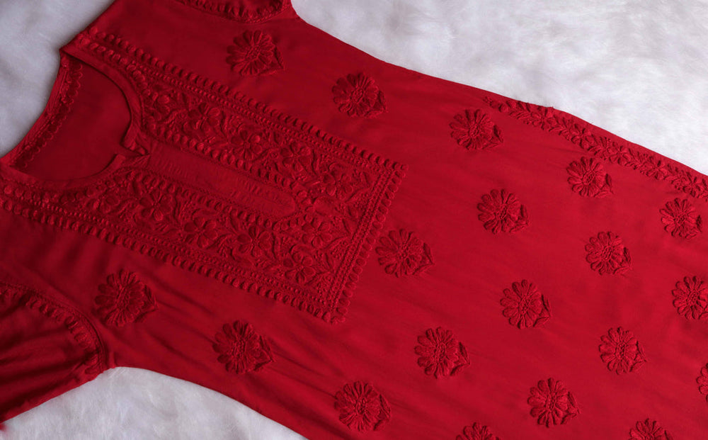 ZEENAT RED KURTA PANT SET