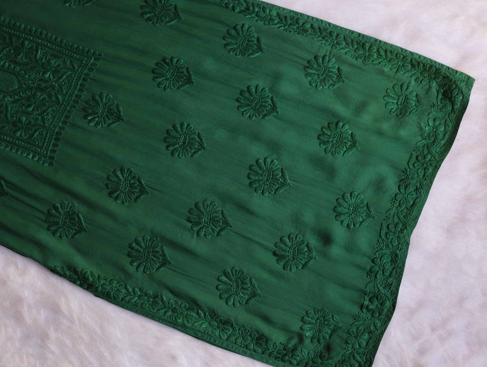 ZEENAT BOTTEL GREEN KURTA PANT SET