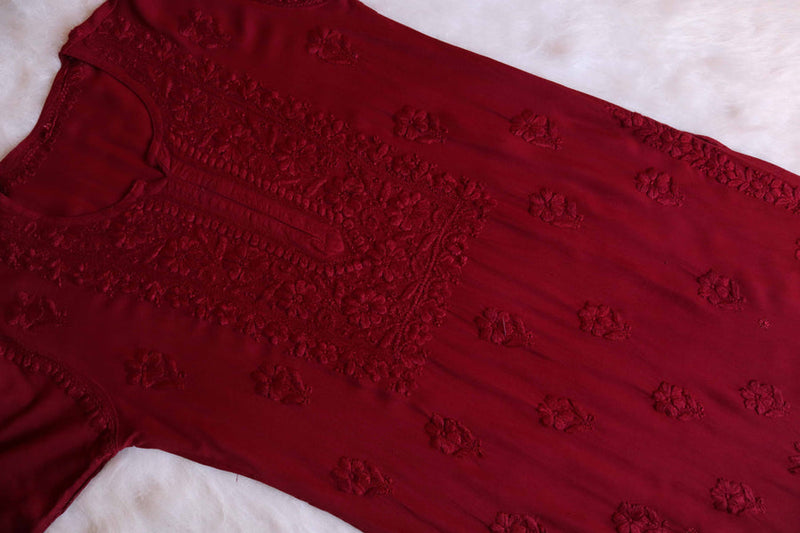 RUHANA MAROON KURTA PANT SET