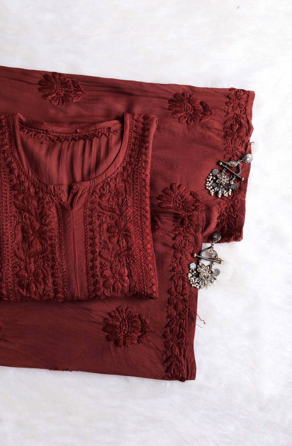 ZEENAT BROWN KURTA PANT SET