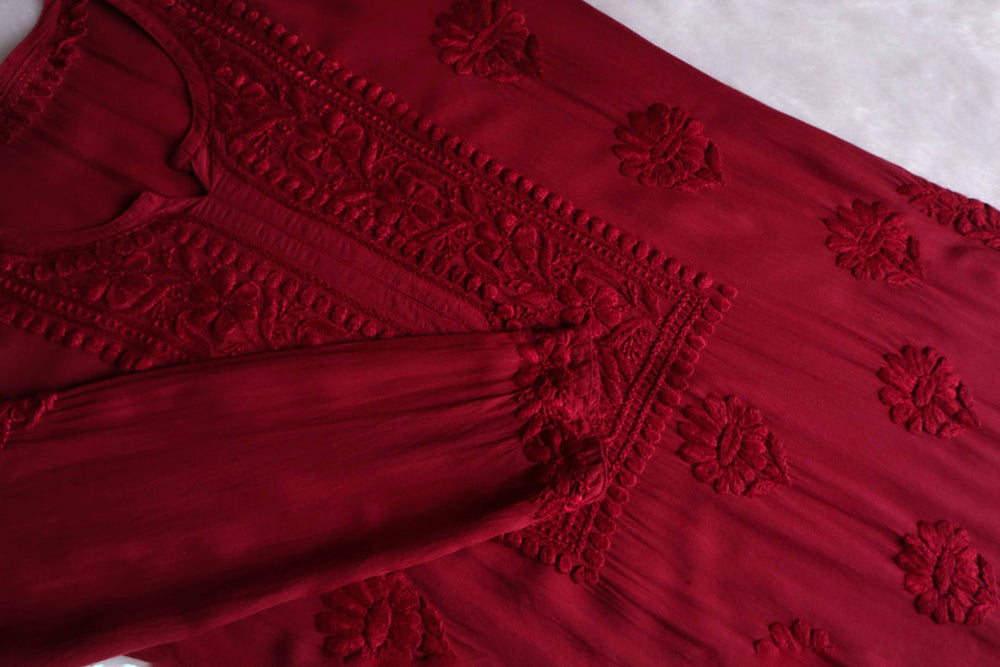 ZEENAT MAROON KURTA PANT SET