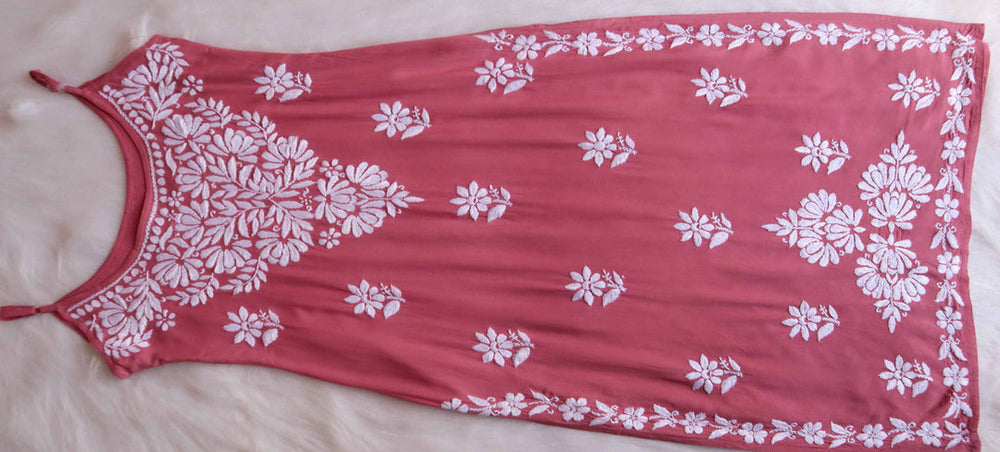 SAMA MAUVE PINK SLEEVLESS RAYON KURTA