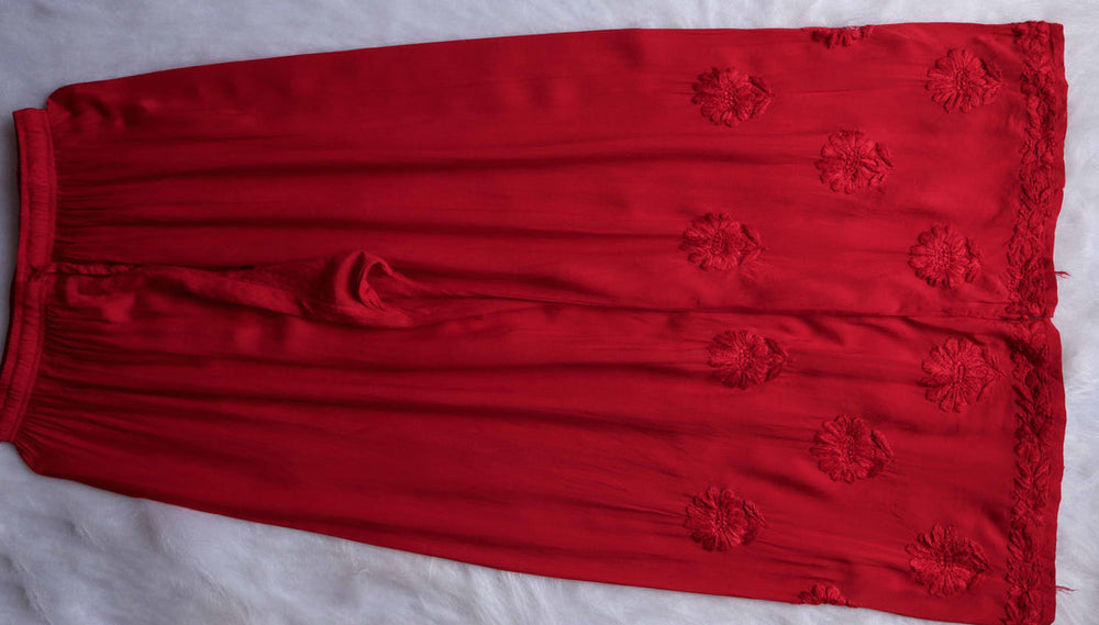 ZEENAT RED KURTA PANT SET