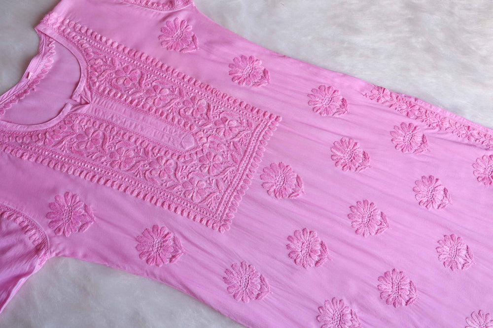 ZEENAT BABY PINK KURTA PANT SET