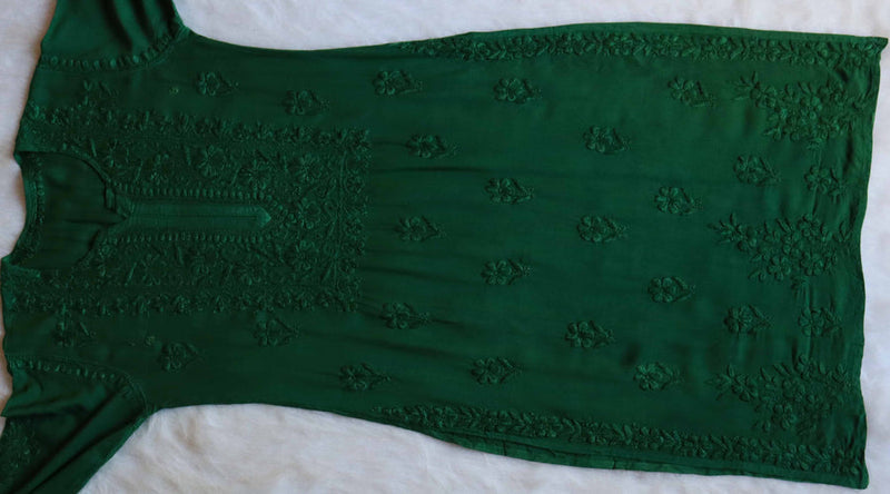 RUHANA BOTTEL GREEN KURTA PANT SET