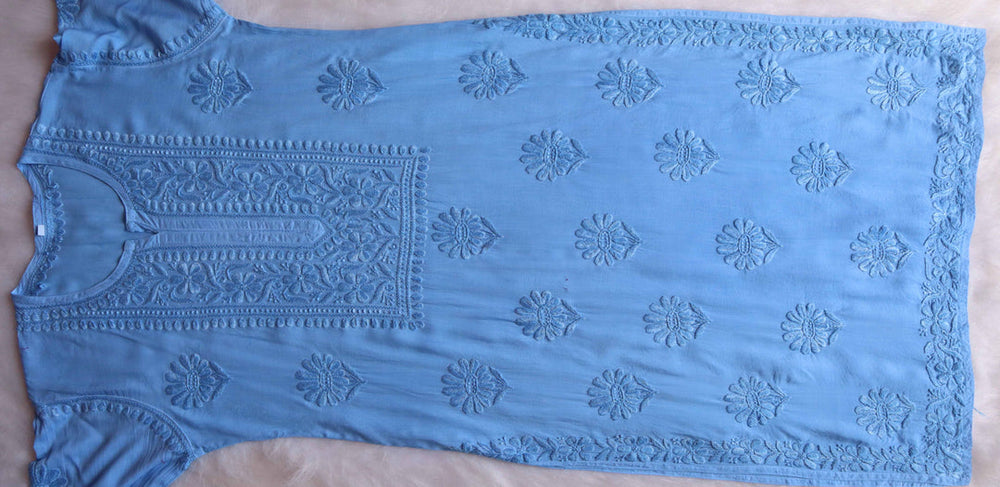 ZEENAT ICE BLUE KURTA PANT SET