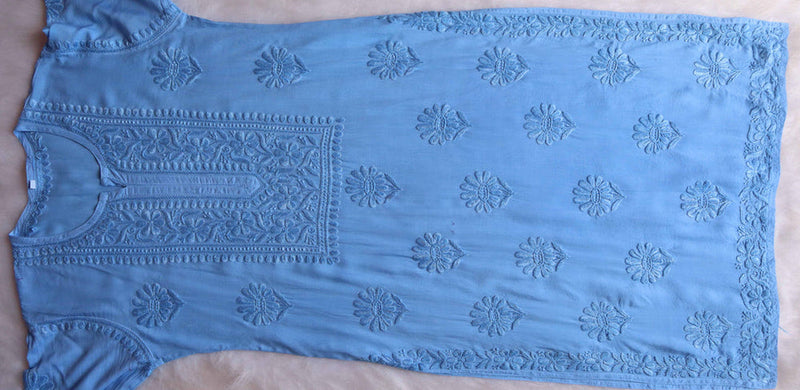 ZEENAT ICE BLUE KURTA PANT SET