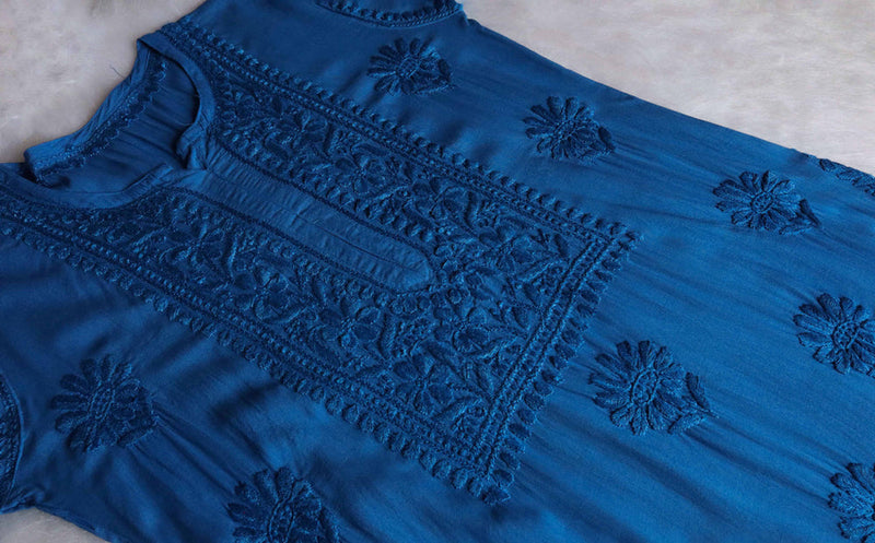 ZEENAT ROYAL BLUE KURTA PANT SET