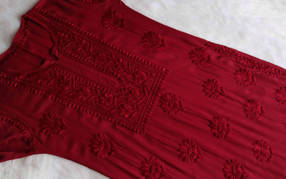 ZEENAT MAROON KURTA PANT SET