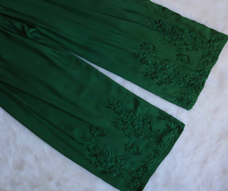 RUHANA BOTTEL GREEN KURTA PANT SET