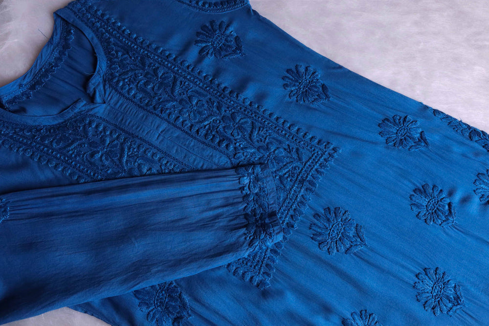 ZEENAT ROYAL BLUE KURTA PANT SET