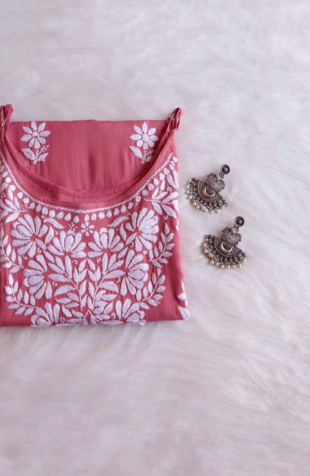 SAMA MAUVE PINK SLEEVLESS RAYON KURTA