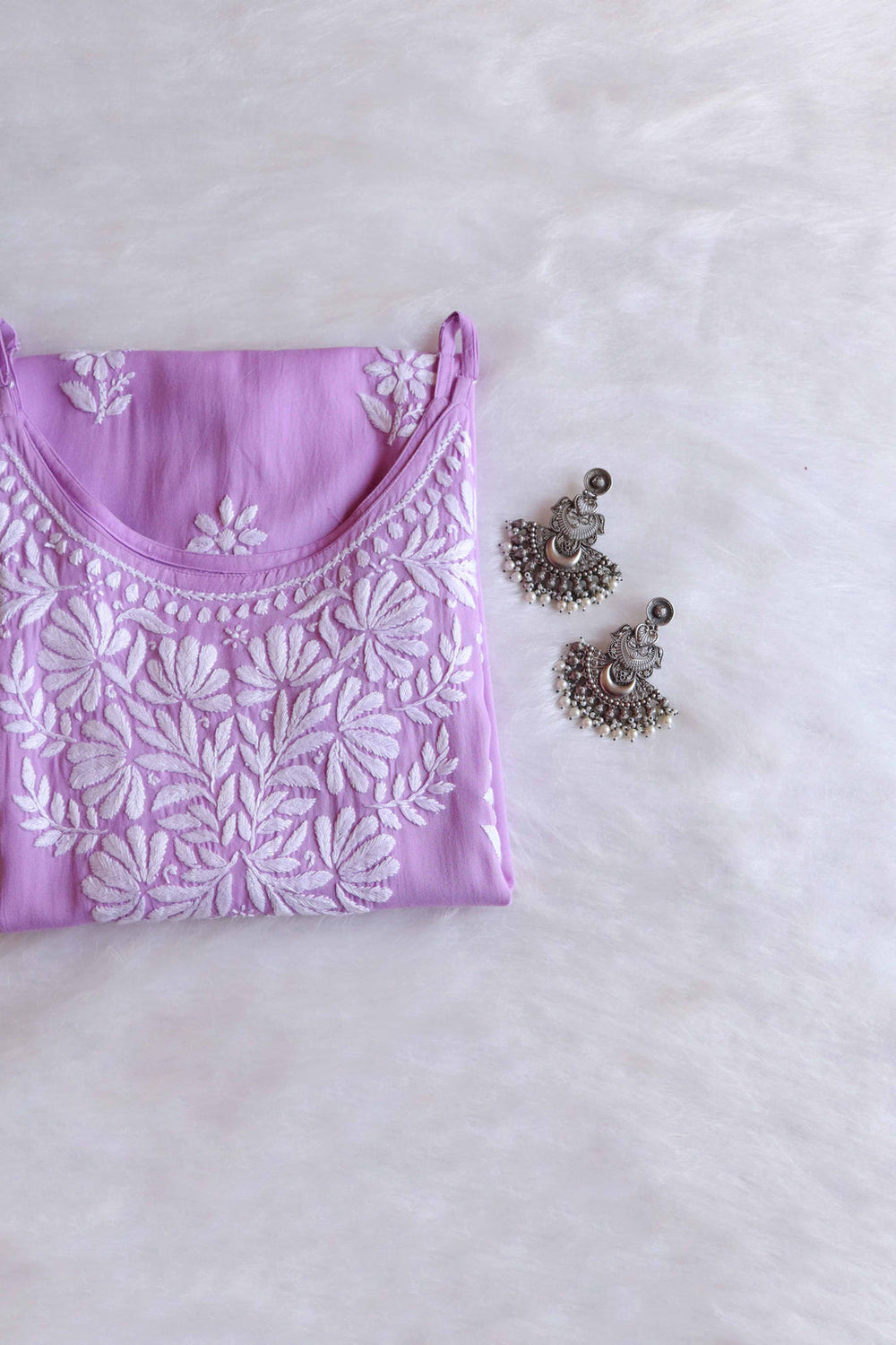 SAMA LAVENDER SLEEVLESS RAYON KURTA