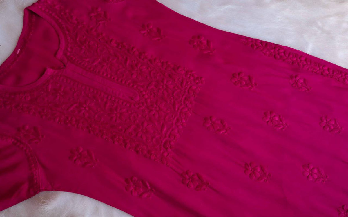 RUHANA DEEP PINK KURTA PANT SET