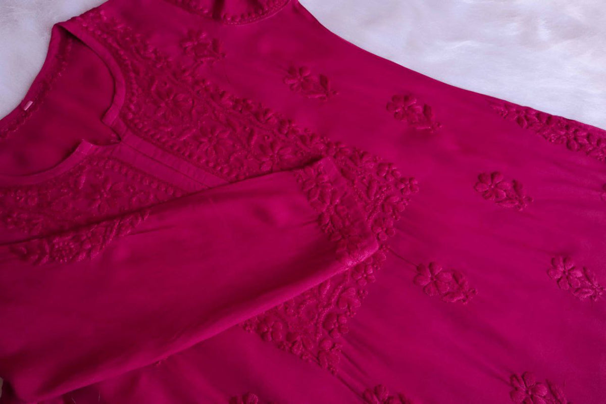 RUHANA DEEP PINK KURTA PANT SET